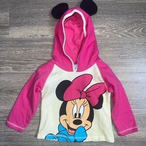 Vintage Wonderful World of Disney Minnie Mouse Face Hoodie with Ear Detail 24M